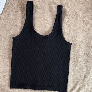 Black Ribbed Tank Top